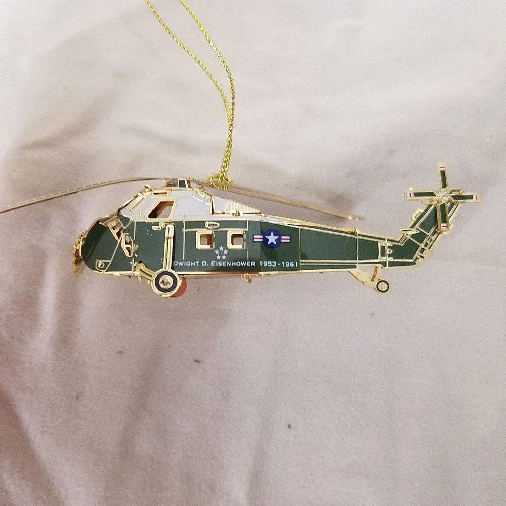 WHHA 2019 White House Christmas Ornament Eisenhower Helicopter Green Excellent